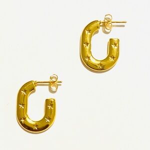 Elegant Gold-Plated Stainless Steel Hoop Earrings #21